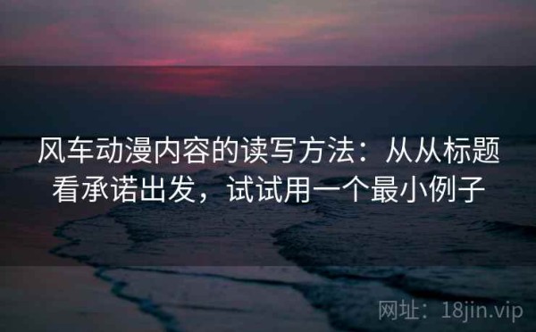 风车动漫内容的读写方法：从从标题看承诺出发，试试用一个最小例子