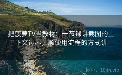 把菠萝TV当教材：一节课讲截图的上下文边界，顺便用流程的方式讲